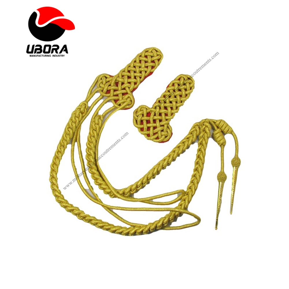 gold work aiguilette epaulette cutom made excellant quality ceremonial Suppliers, Shoulder Cord